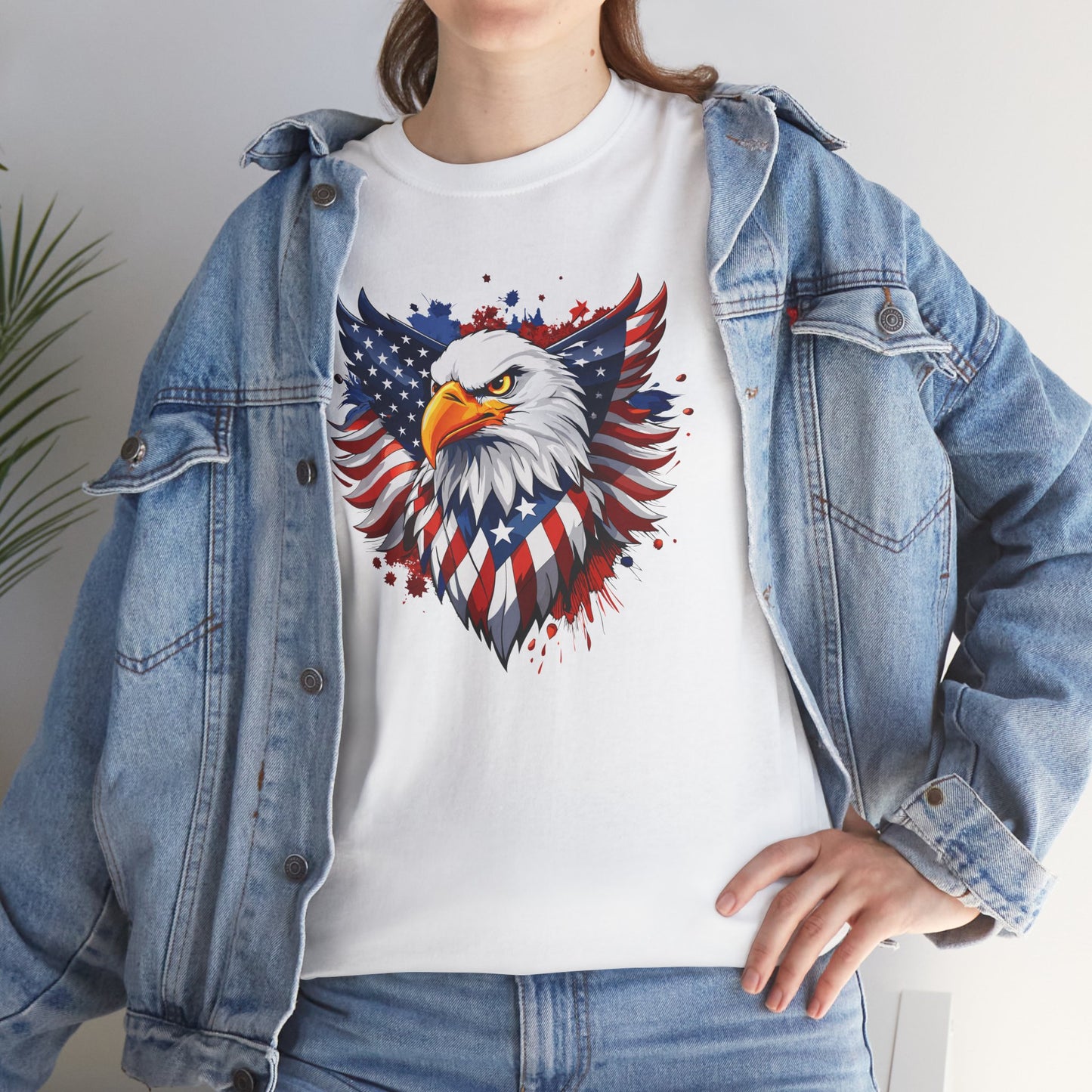 Princess Grace  Patriotic Eagle Graphic Tee Unisex Heavy Cotton T-Shirt