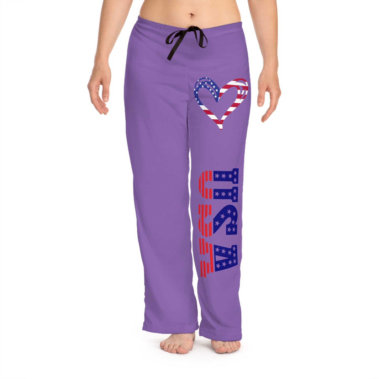 Princess Grace  Patriotic Women's Pajama Pants with Heart Design