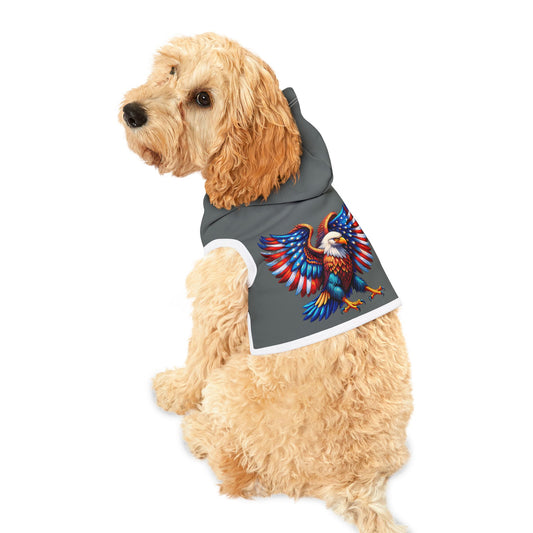 Princess Grace  Patriotic Eagle Pet Hoodie  Cozy Dog Apparel for Independence Day