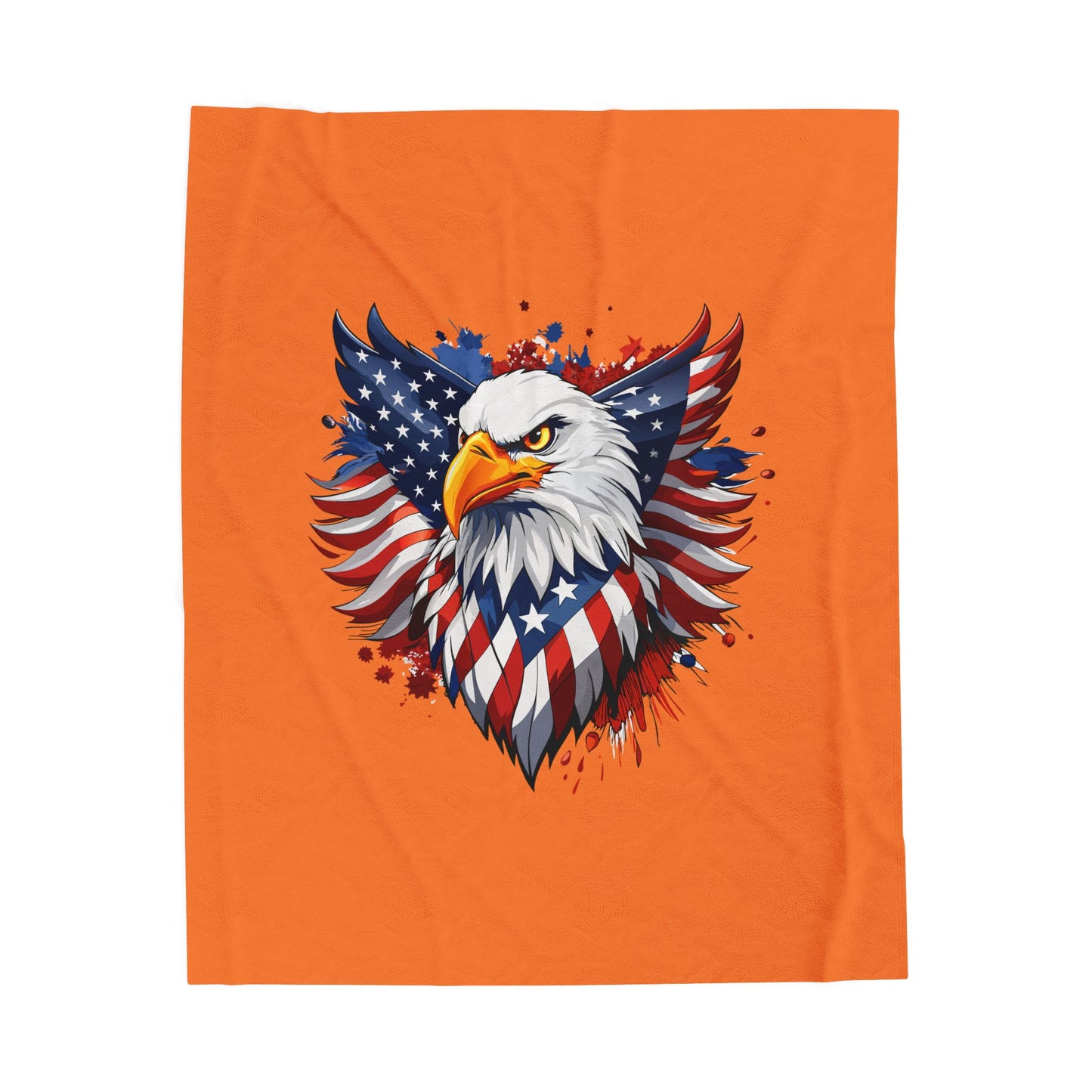 Princess Grace Patriotic Eagle Velveteen Plush Blanket  Cozy American Flag Throw for Home Decor