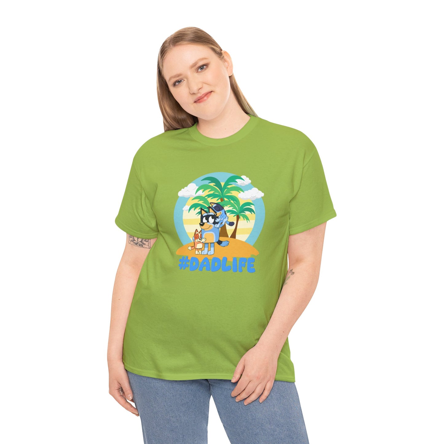 Princess Grace  Bluey  #DadLife Unisex Heavy Cotton Tee  Perfect for Dads Beach Vibes and Everyday Wear