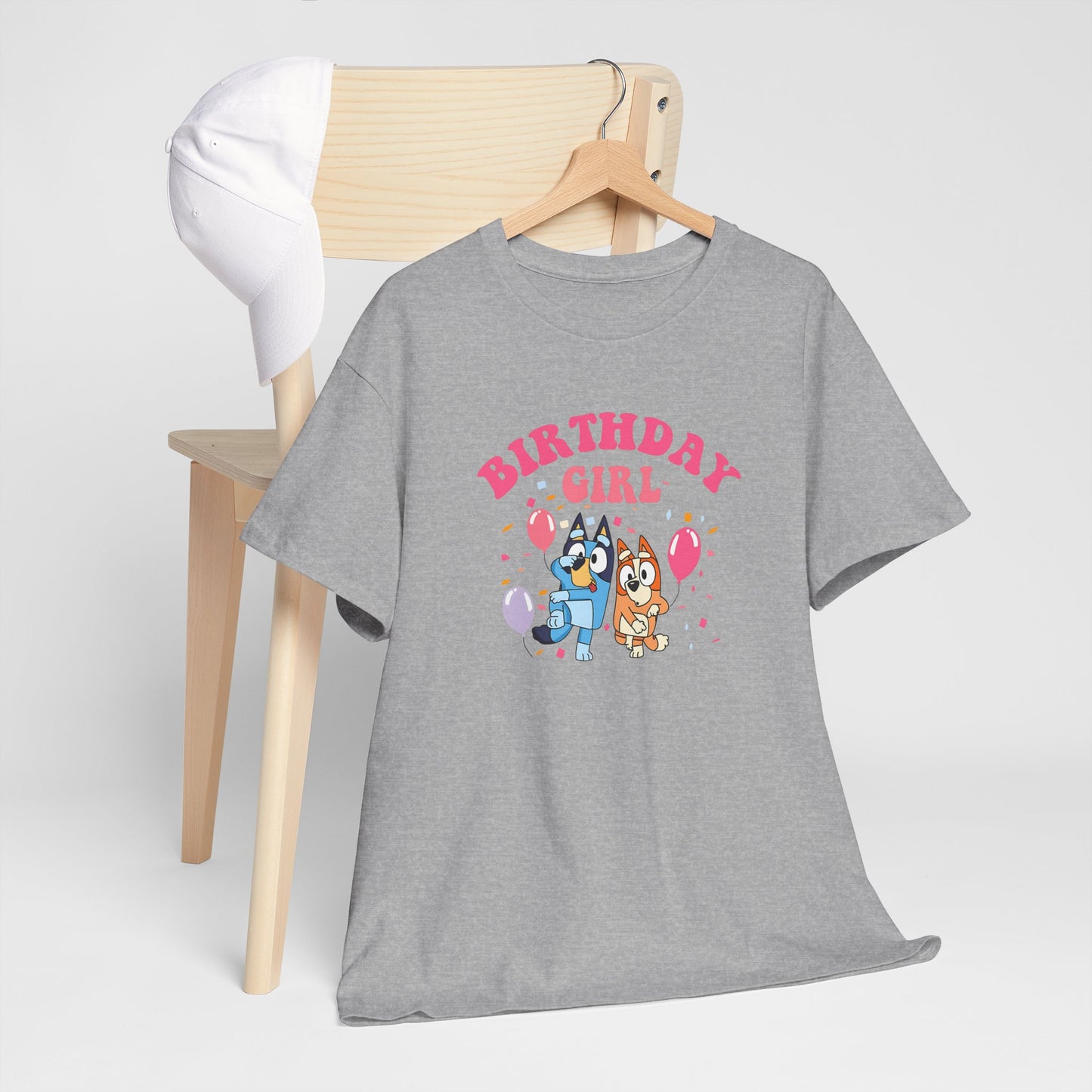Princess Grace  Bluey  Birthday Girl Unisex Heavy Cotton Tee  Fun Party Attire for Celebrations