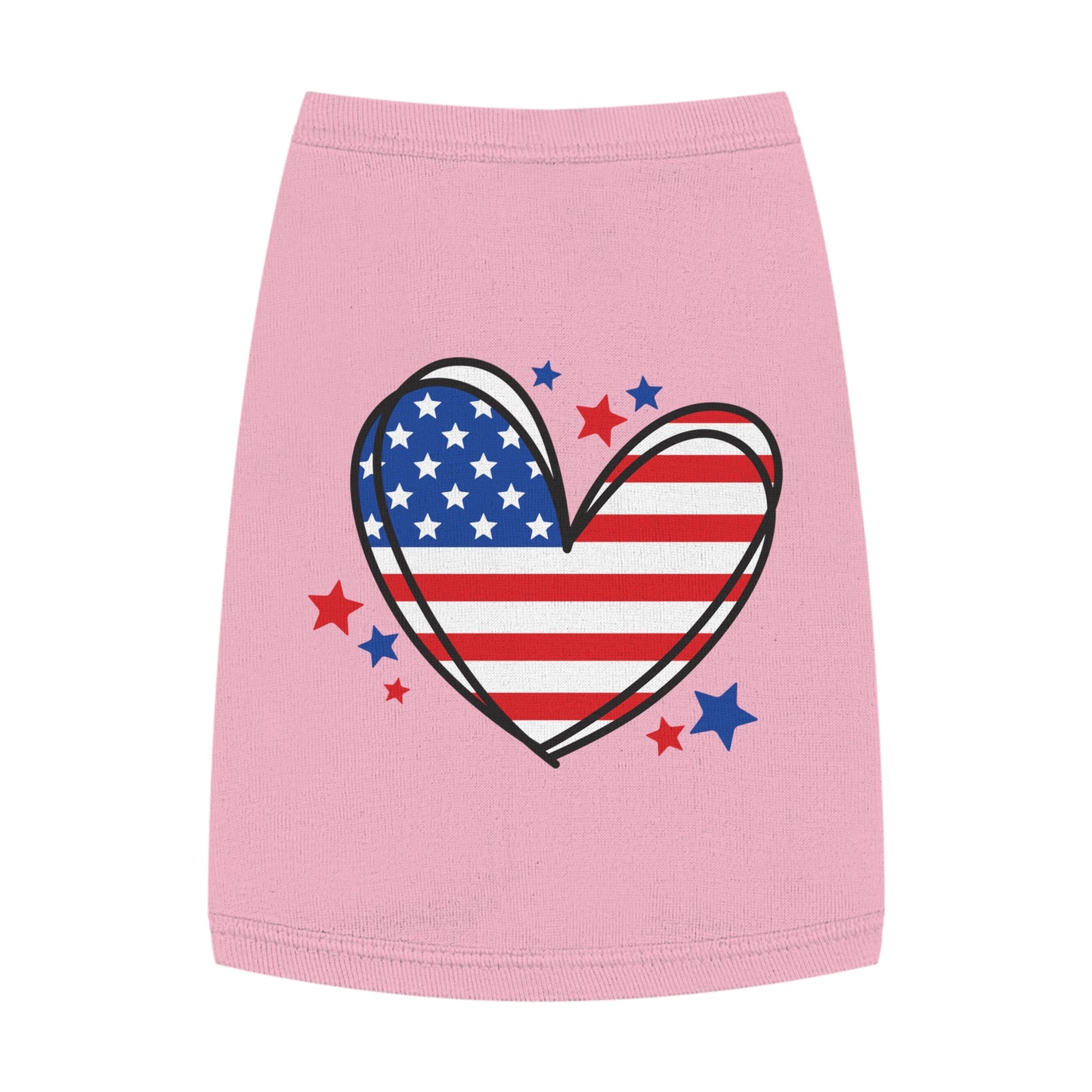 Princess Grace  Patriotic Heart Pet Tank Top for Independence Day Celebrations