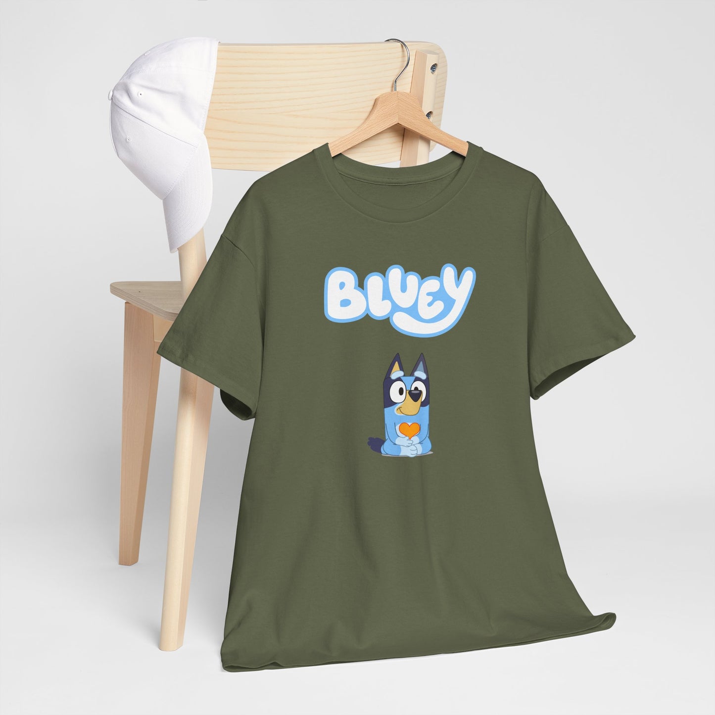 Princess Grace  Bluey Unisex Heavy Cotton Tee  Comfortable Cartoon T-Shirt for Kids and Adults