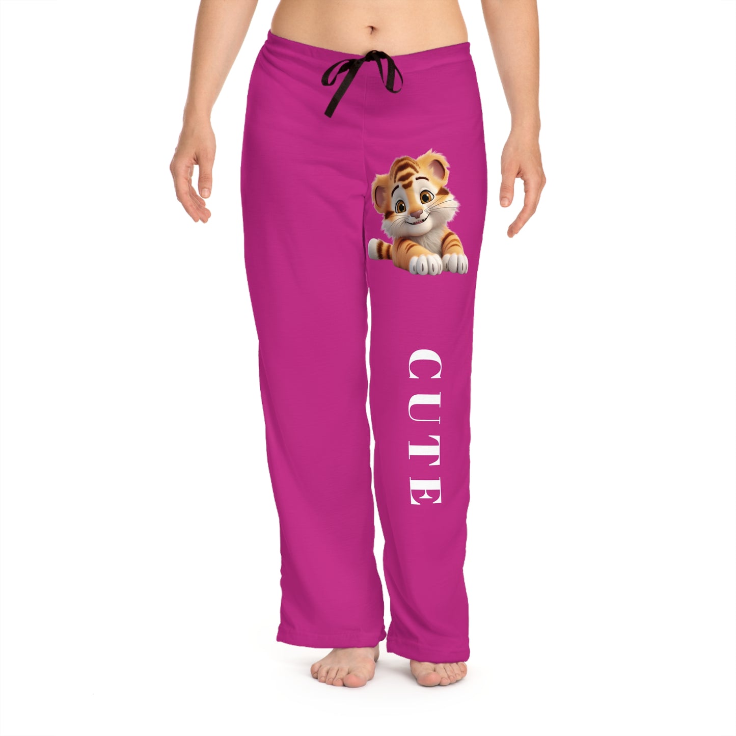 Princess Grace  Cute Tiger Women's Pajama Pants  Comfortable Sleepwear for Animal Lovers