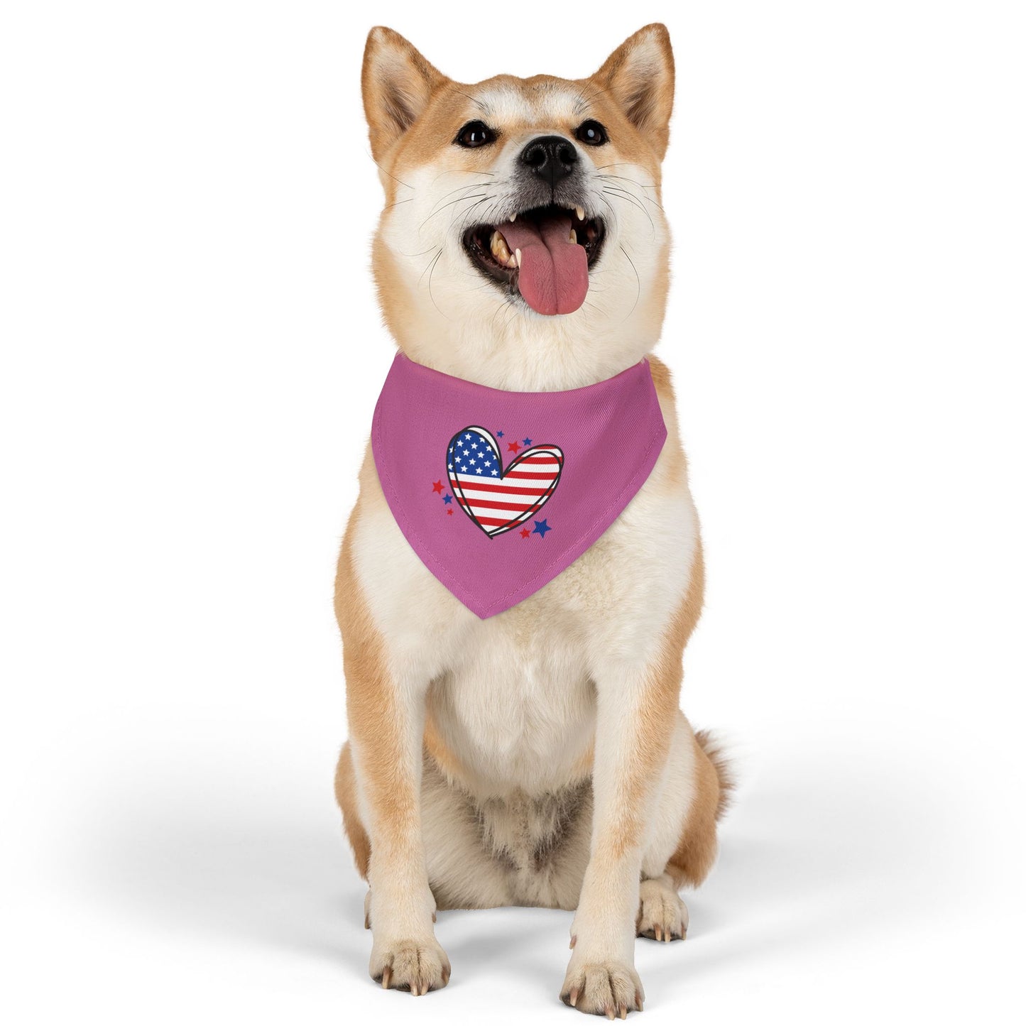 Princess Grace  Patriotic Pet Bandana Collar Heart and Stars Design for Dog Lovers