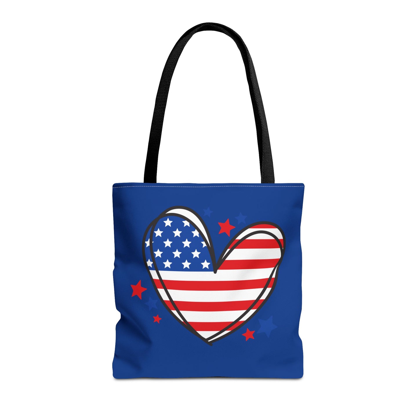 Princess Grace  Patriotic Heart Tote Bag USA Flag Design for Independence Day