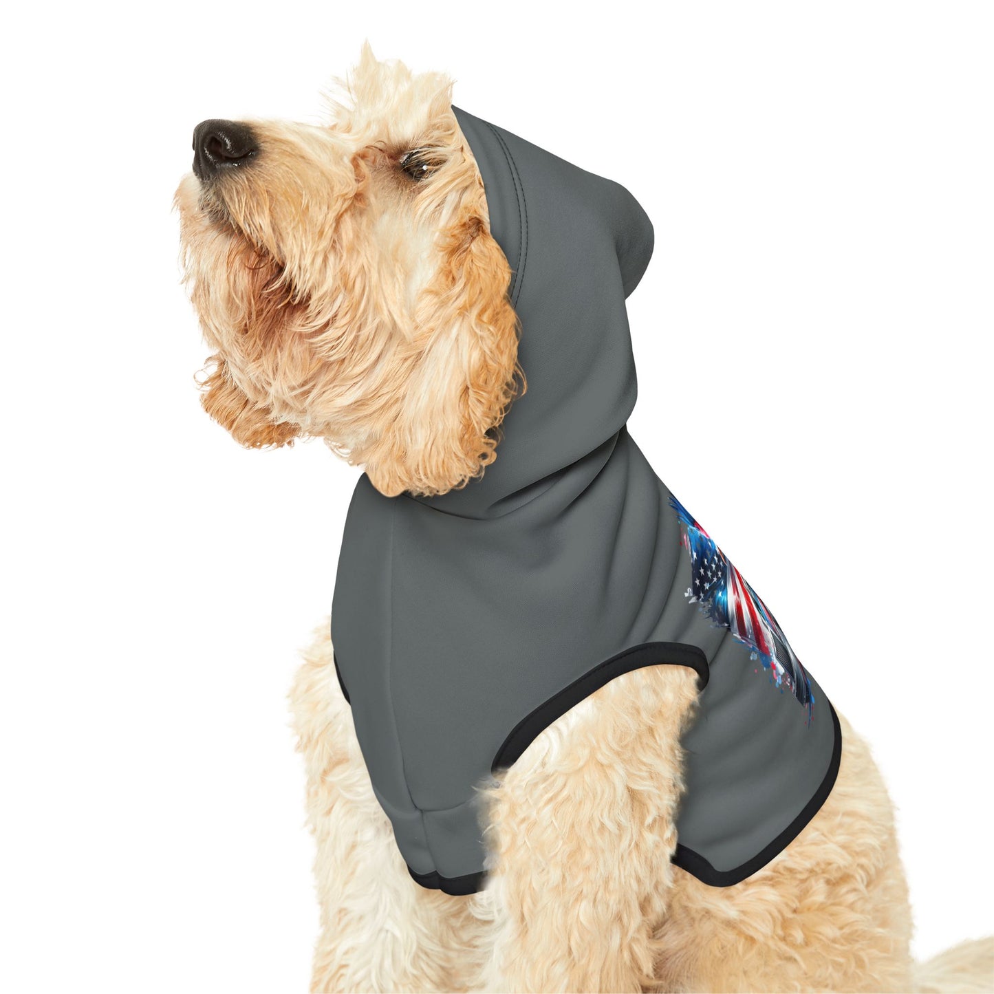 Princess Grace  Patriotic Truck Pet Hoodie Cozy Dog Apparel for Celebrating Holidays