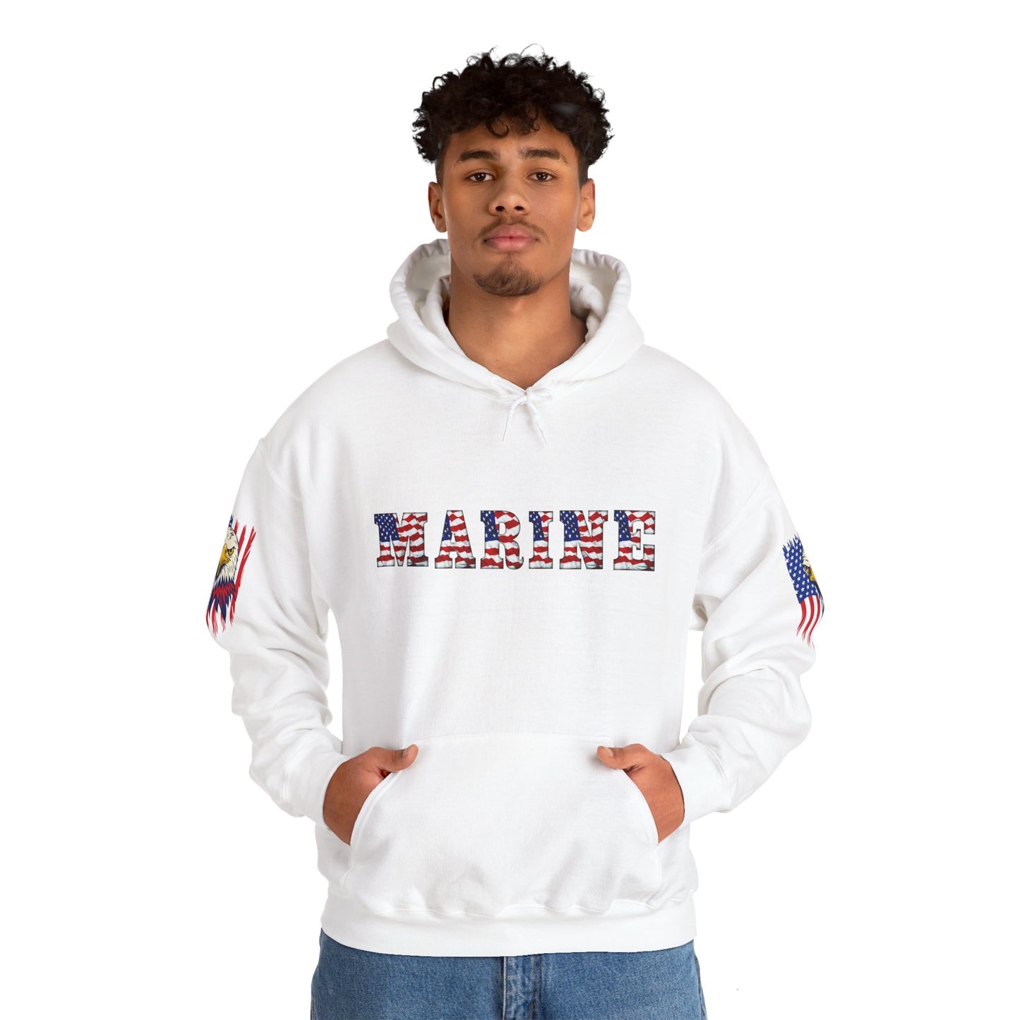 Princess Grace  American Pride Marine Eagle Hooded Sweatshirt