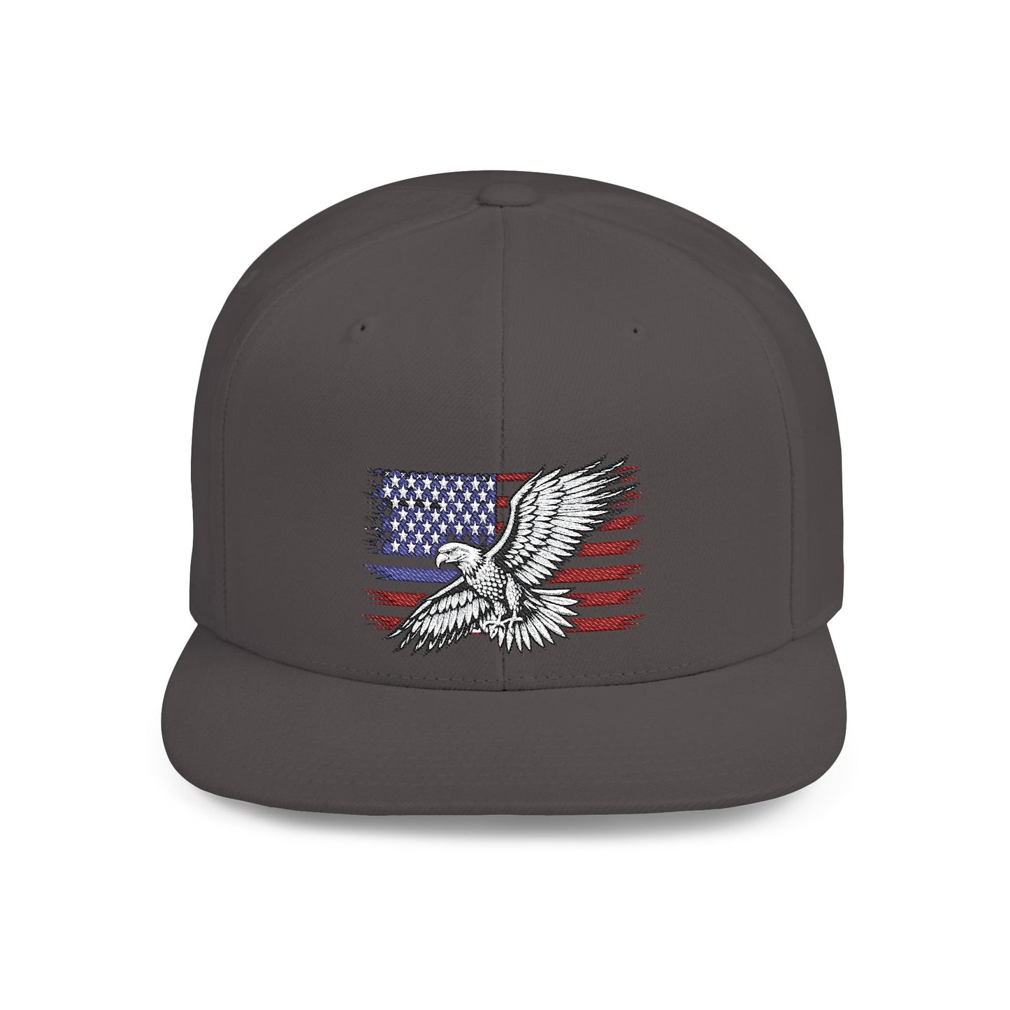 Princess Grace  Eagle Embroidered Flat Bill Snapback Hat Patriotic Style for Outdoor Enthusiasts