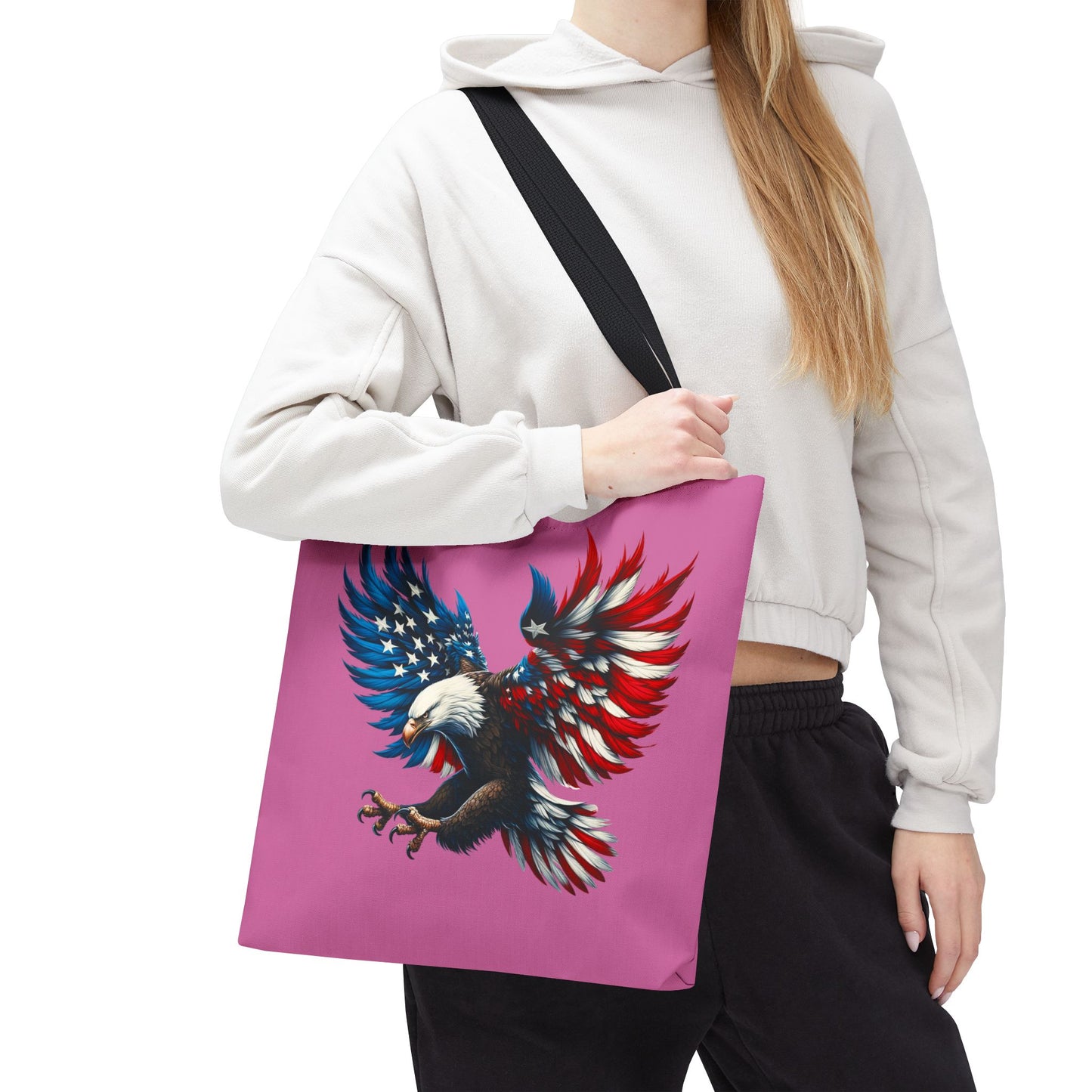 Princess Grace  Patriotic Eagle Tote Bag USA Flag Design for Independence Day Celebrations