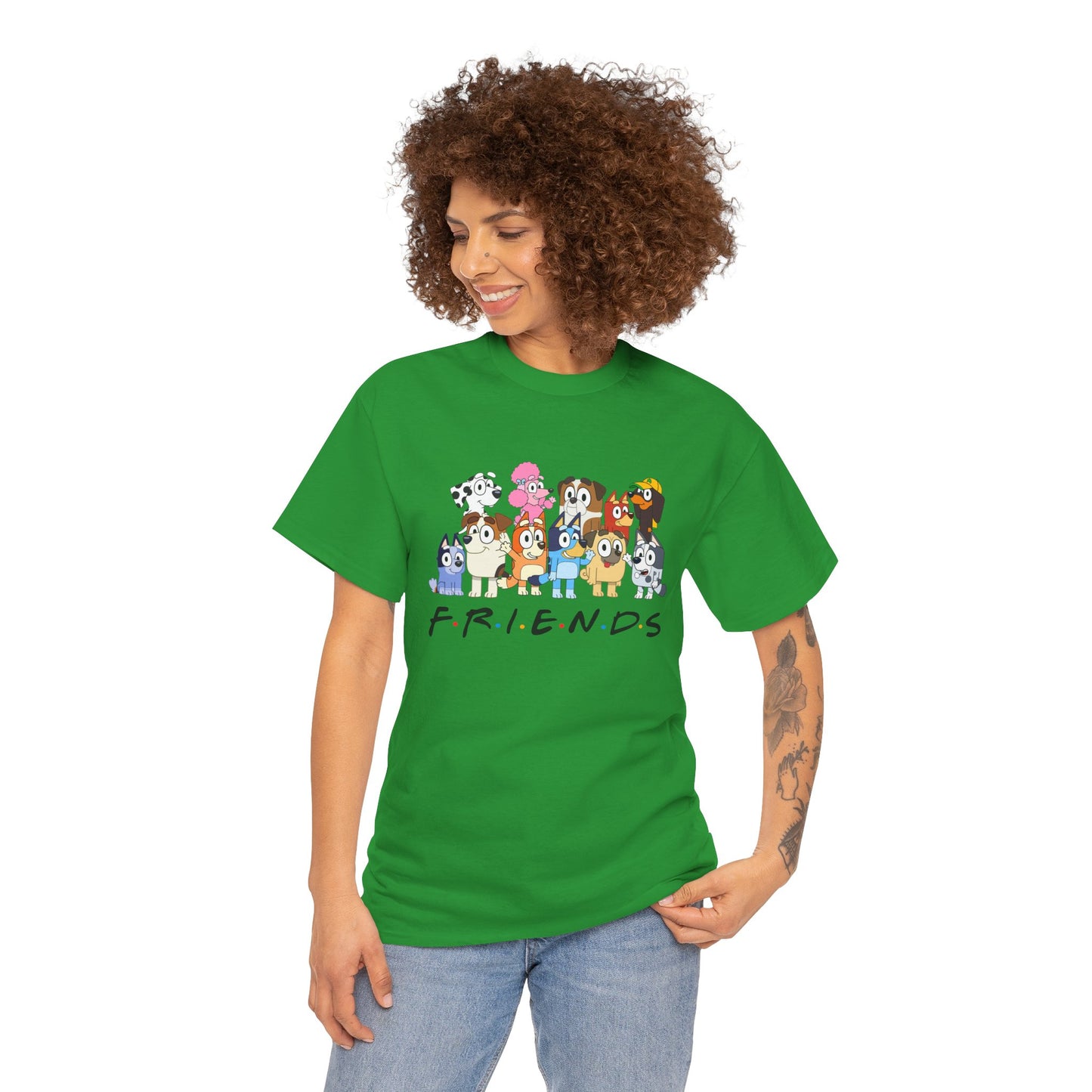 Princess Grace Bluey Friends Cartoon Unisex Heavy Cotton Tee  Fun & Playful Design