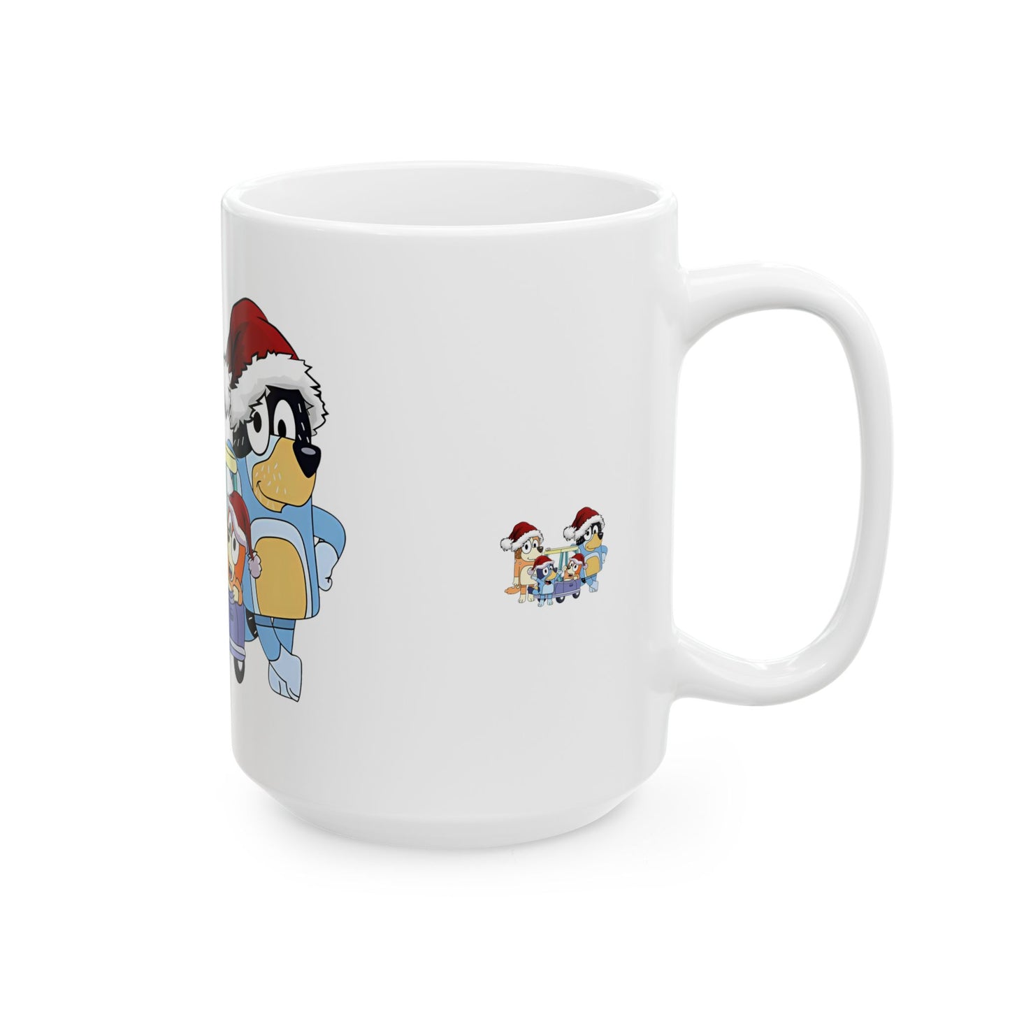 Princess Grace Festive Dog Family Ceramic Mug  11oz 15oz Christmas Coffee Cup