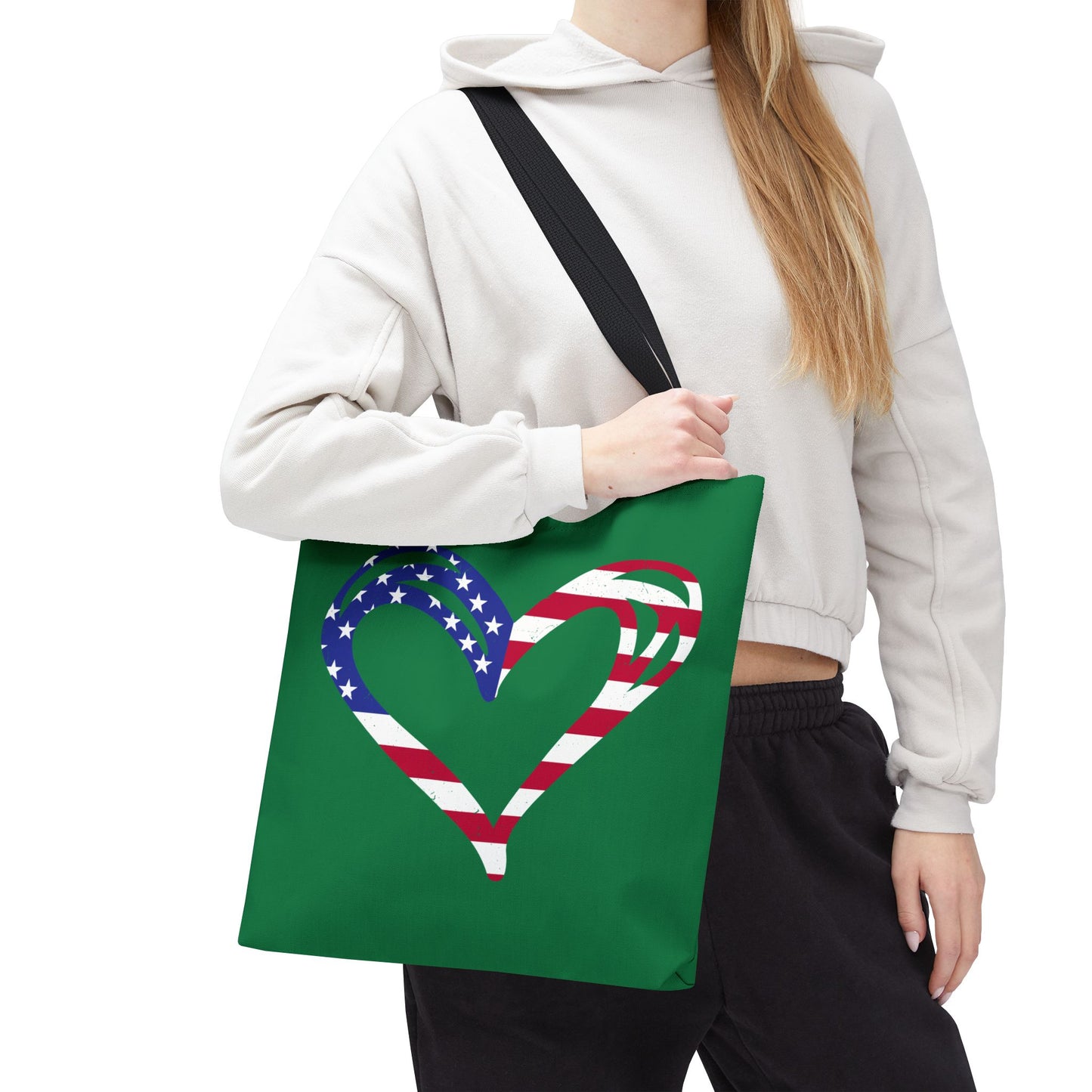 Princess Grace  Patriotic Heart Tote Bag  Perfect for Independence Day and Everyday Use