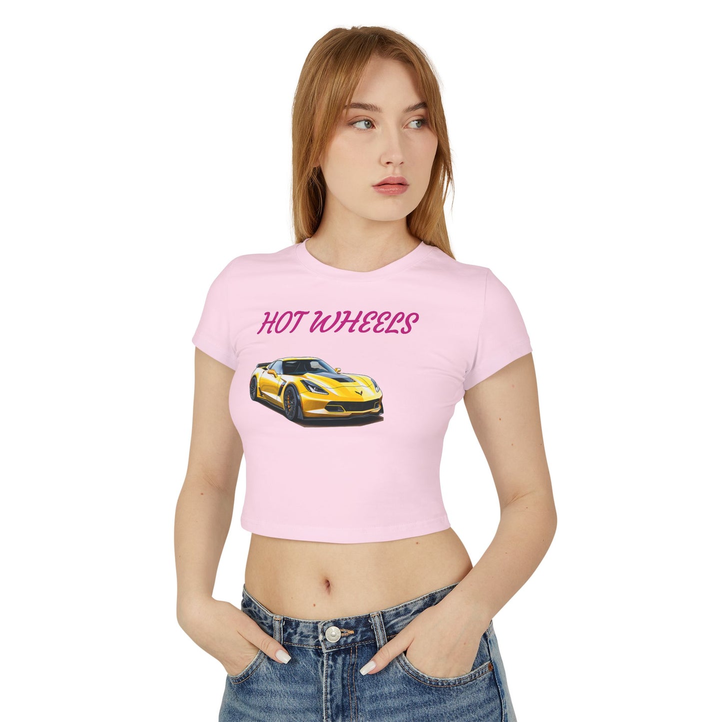 Princess Grace  Hot Wheels Women's Baby Tee Sporty Car Graphic Tee for Auto Enthusiasts