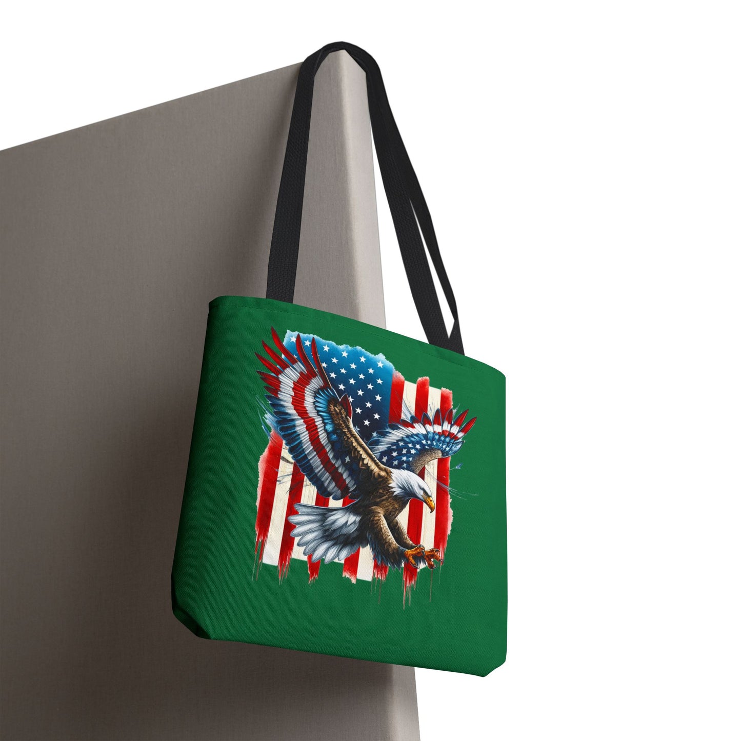 Princess Grace  Patriotic Eagle Print Tote Bag American Flag Design for Fourth of July and Everyday Use