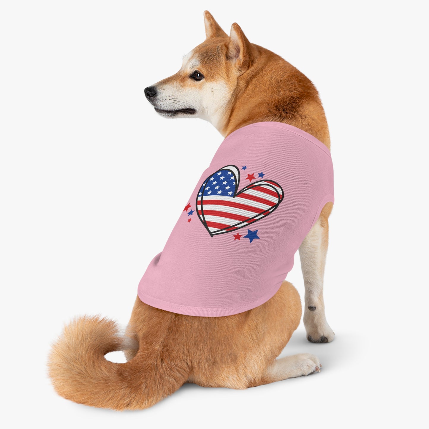 Princess Grace  Patriotic Heart Pet Tank Top for Independence Day Celebrations