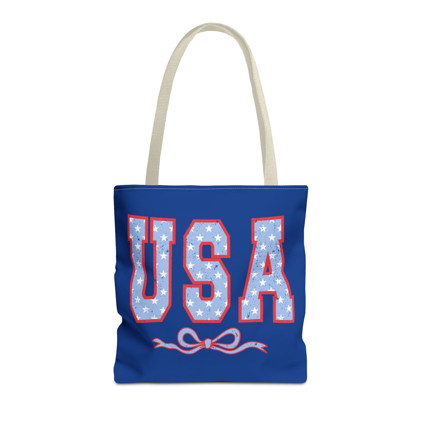Princess Grace  Patriotic USA Tote Bag Stylish Blue Star Design for Holidays & Everyday Use