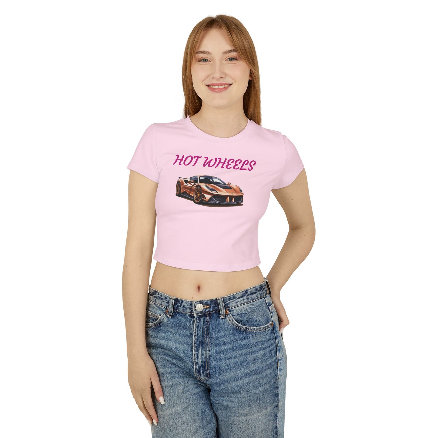 Princess Grace  Hot Wheels Women's Baby Tee Fun & Retro Car Graphic T-Shirt