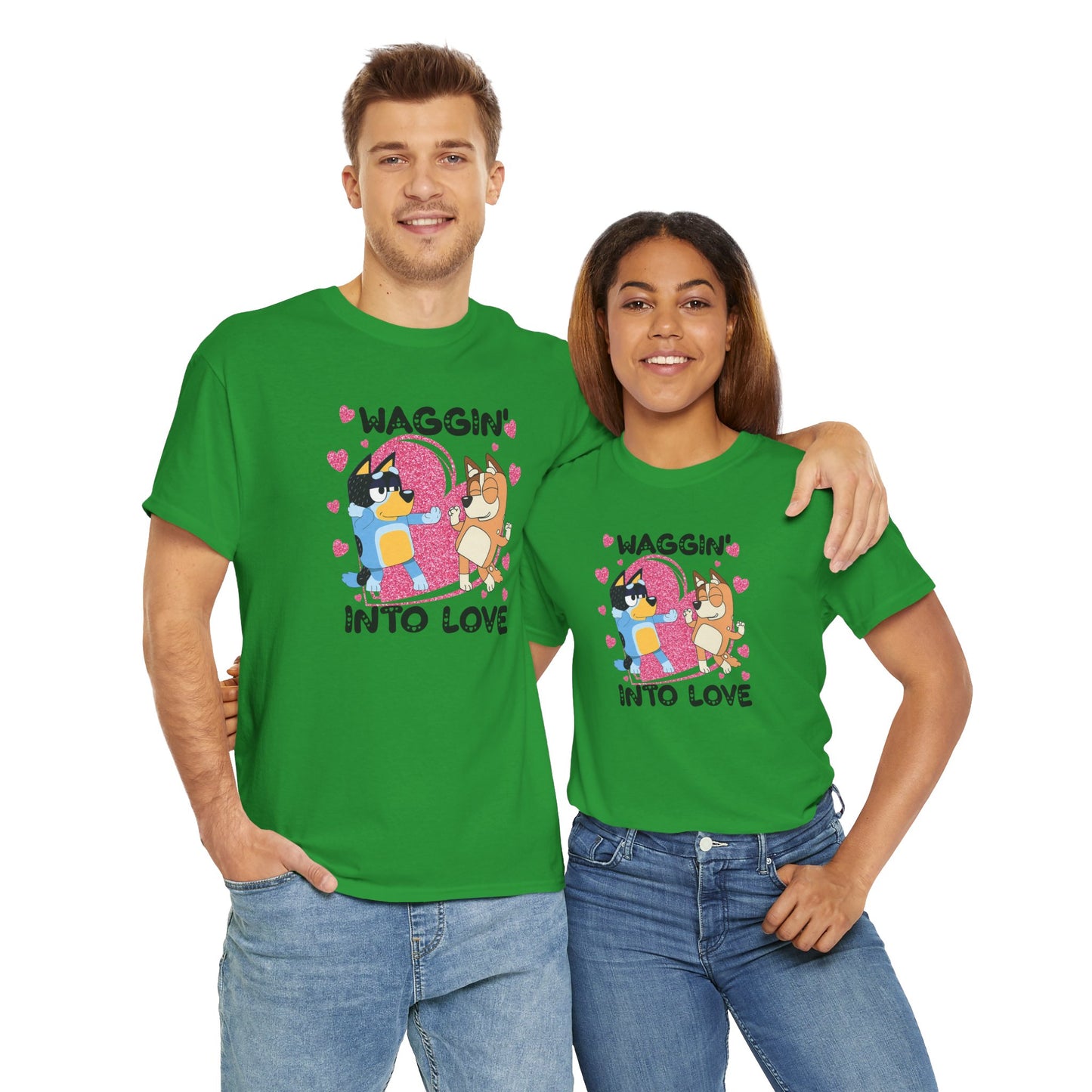 Princess Grace  Bluey  Waggin' Into Love Unisex Heavy Cotton Tee  Cute Pet Themed Shirt for Animal Lovers