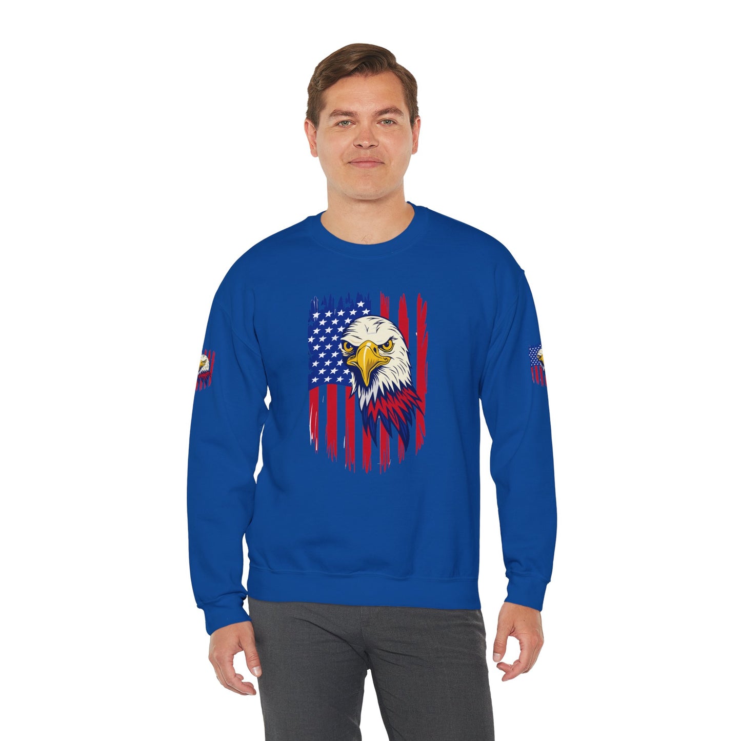 Princess Grace Patriotic Eagle Crewneck Sweatshirt Unisex Heavy Blend