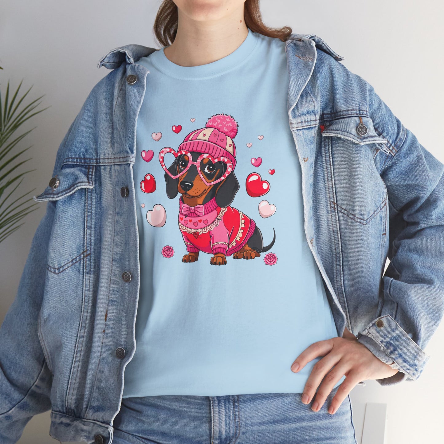 Princess Grace  Cute Dachshund Love Graphic Tee Unisex Heavy Cotton Tee