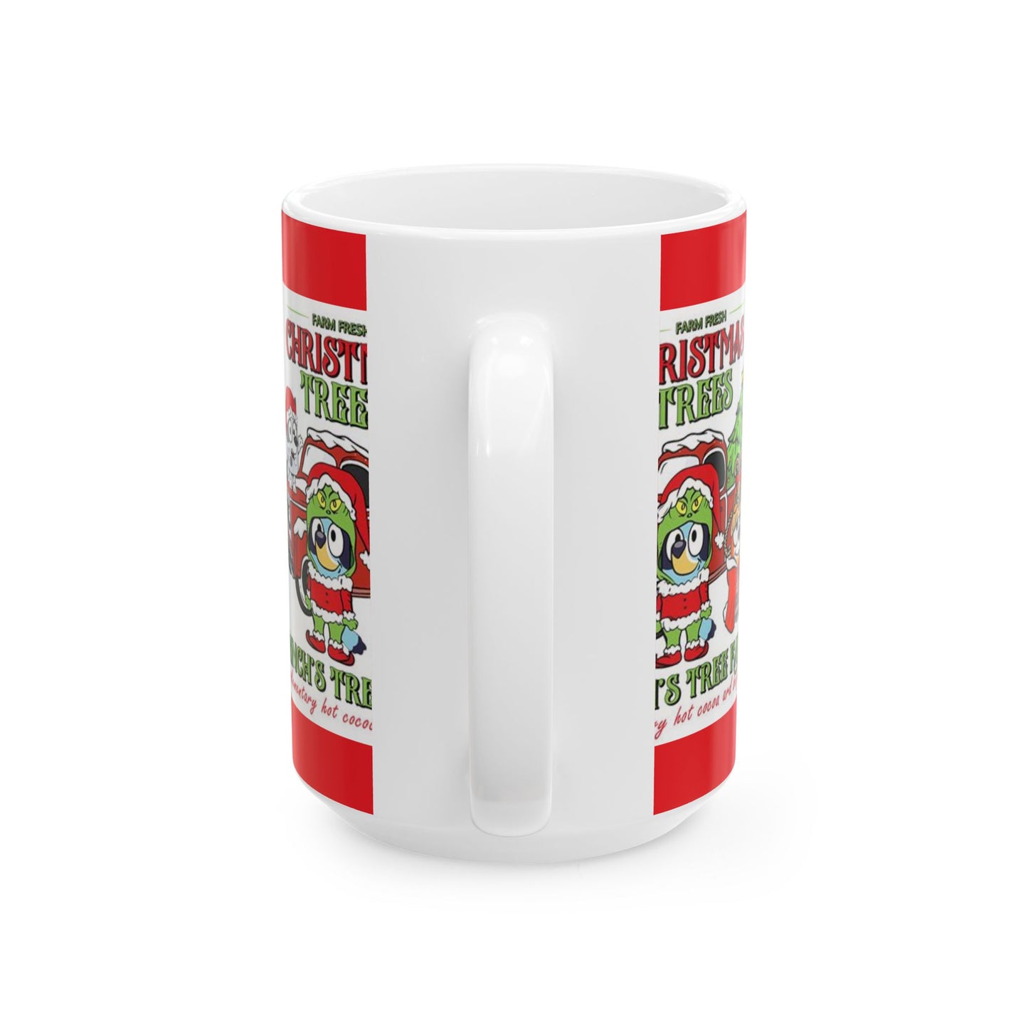 Princess Grace Holiday Christmas Mug  Grinch’s Tree Farm Design with Cute Characters