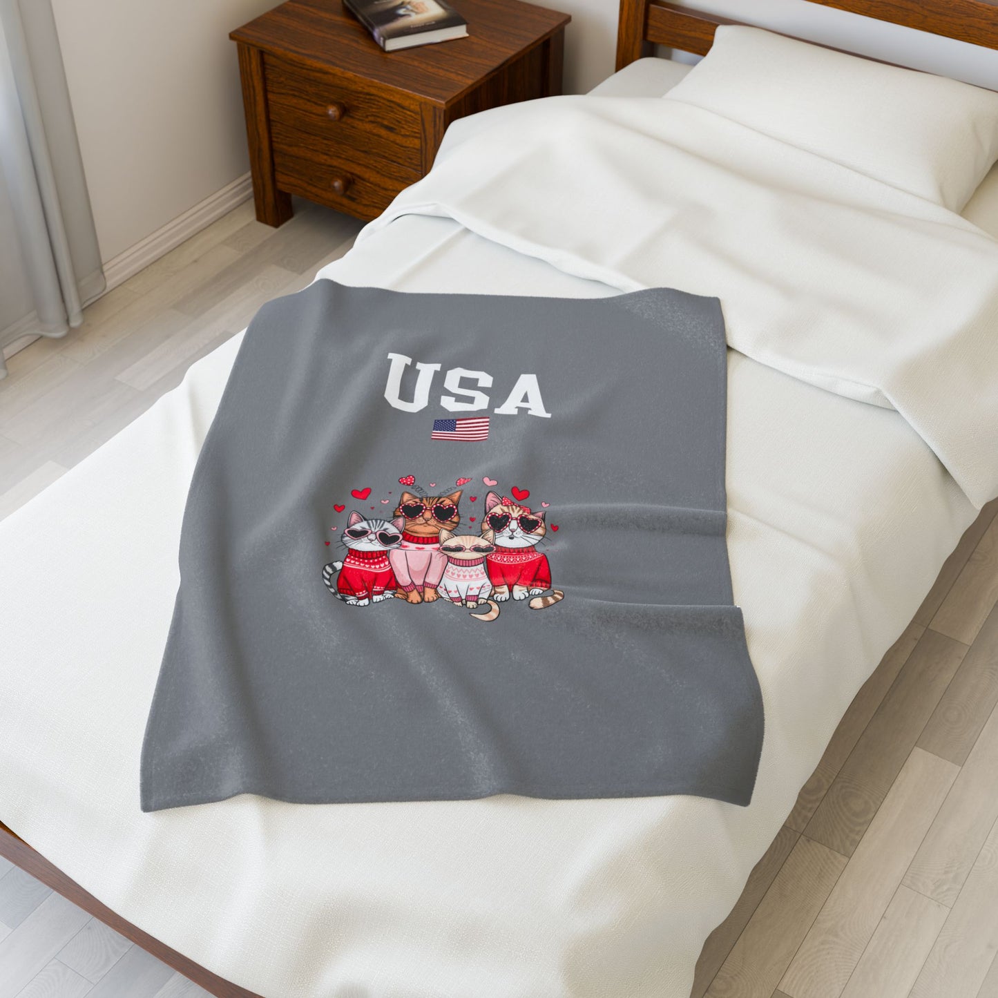 Princess Grace  TEAM USA  Velveteen Plush Blanket