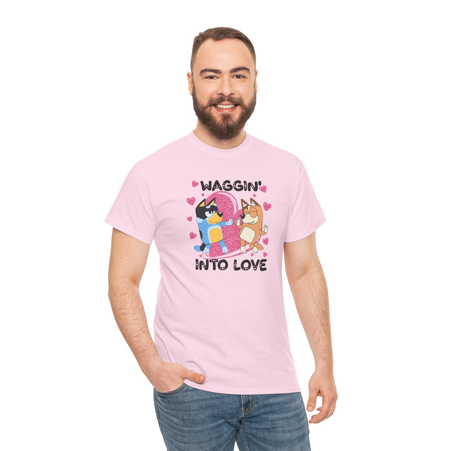 Princess Grace  Bluey  Waggin' Into Love Unisex Heavy Cotton Tee  Cute Pet Themed Shirt for Animal Lovers