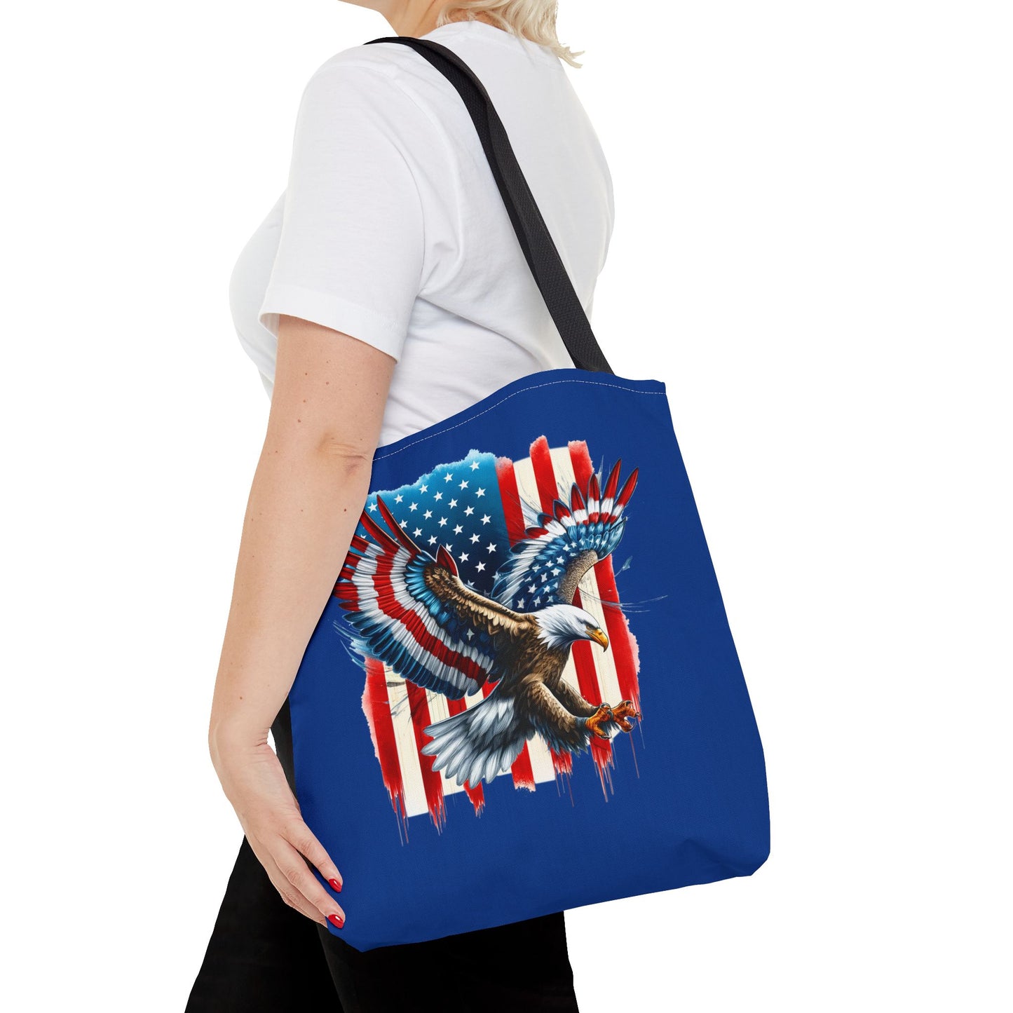 Princess Grace  Patriotic Eagle Tote Bag  American Flag Design