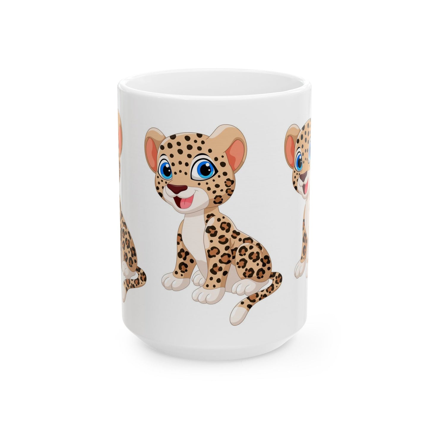 Cute Leopard Cartoon Ceramic Mug - 11oz & 15oz