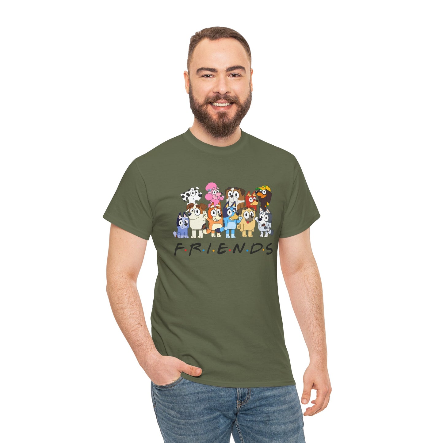 Princess Grace Bluey Friends Cartoon Unisex Heavy Cotton Tee  Fun & Playful Design