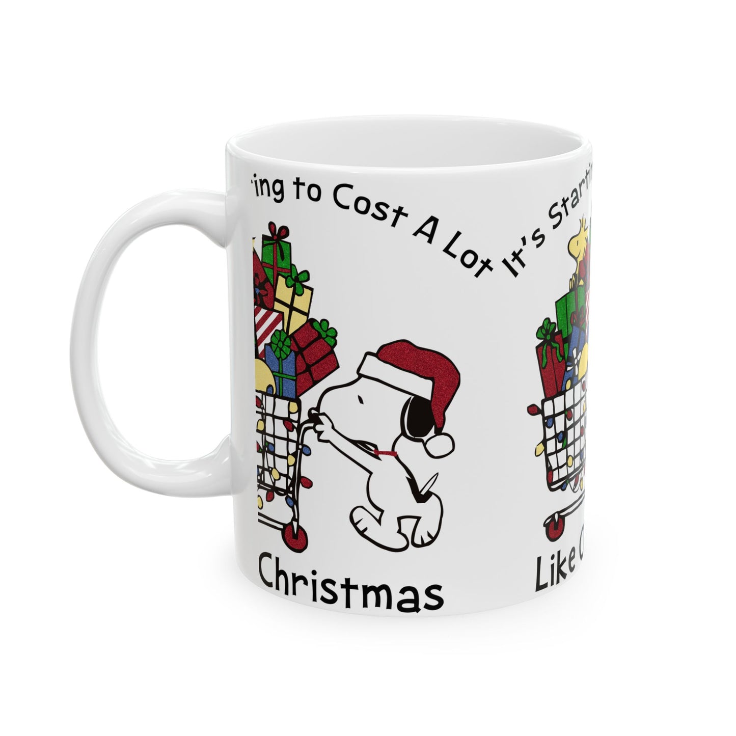 Princess Grace Snoopy Christmas Ceramic Mug - Holiday Gift for Dog Lovers