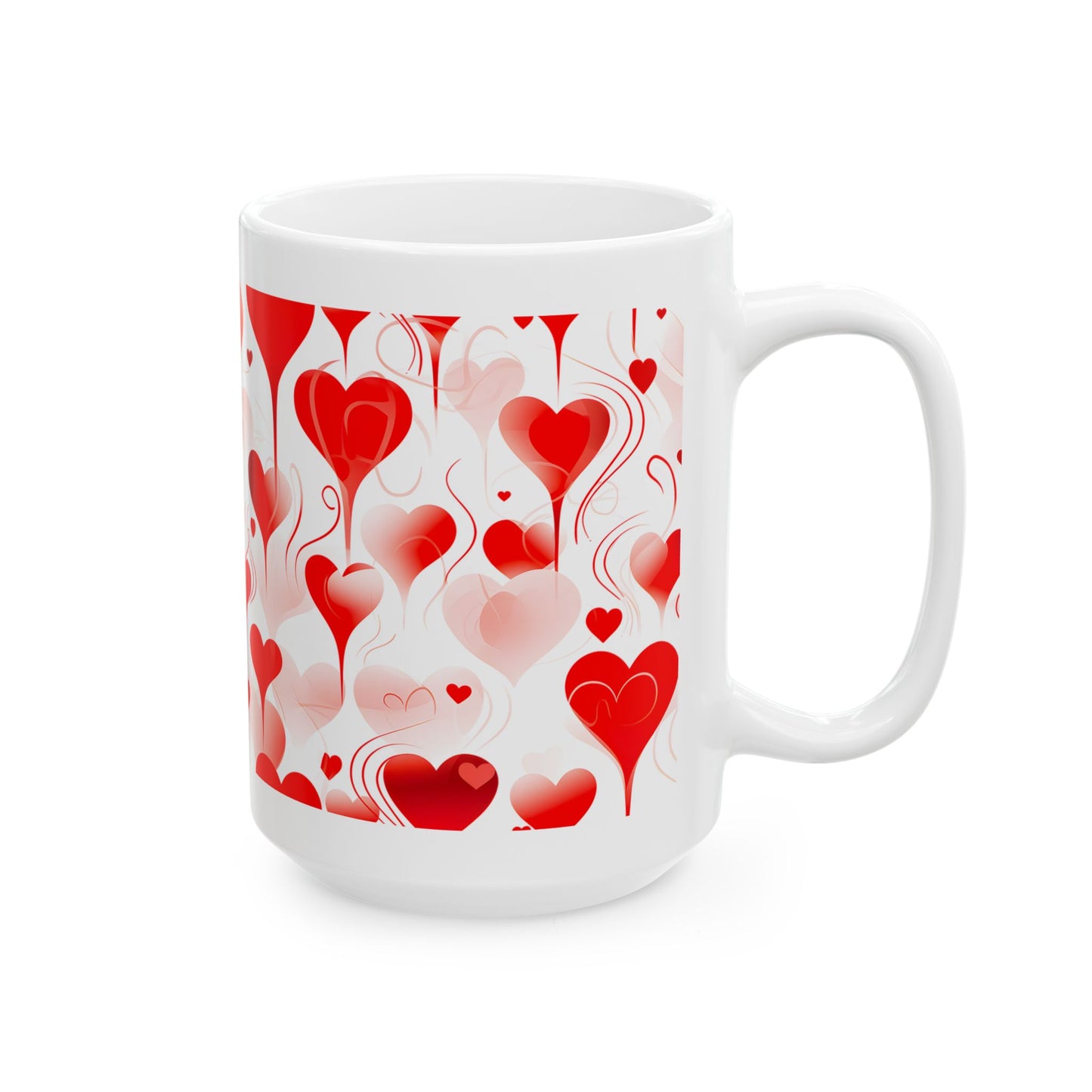 Princess Grace  Romantic Hearts Ceramic Mug  Perfect for Valentine’s Day and Love Celebrations