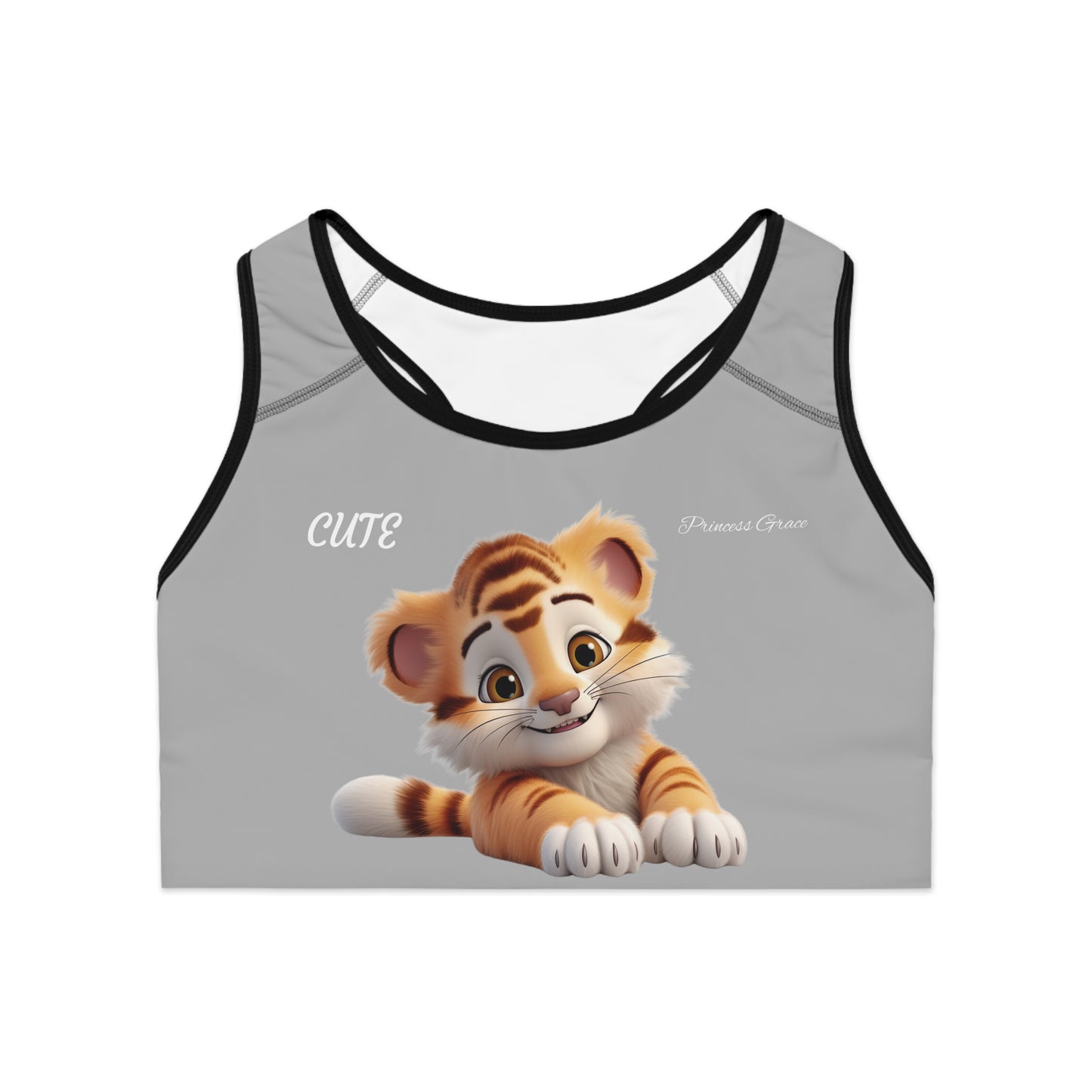 Princess Grace  Cute Tiger Sports Bra for Active Comfort