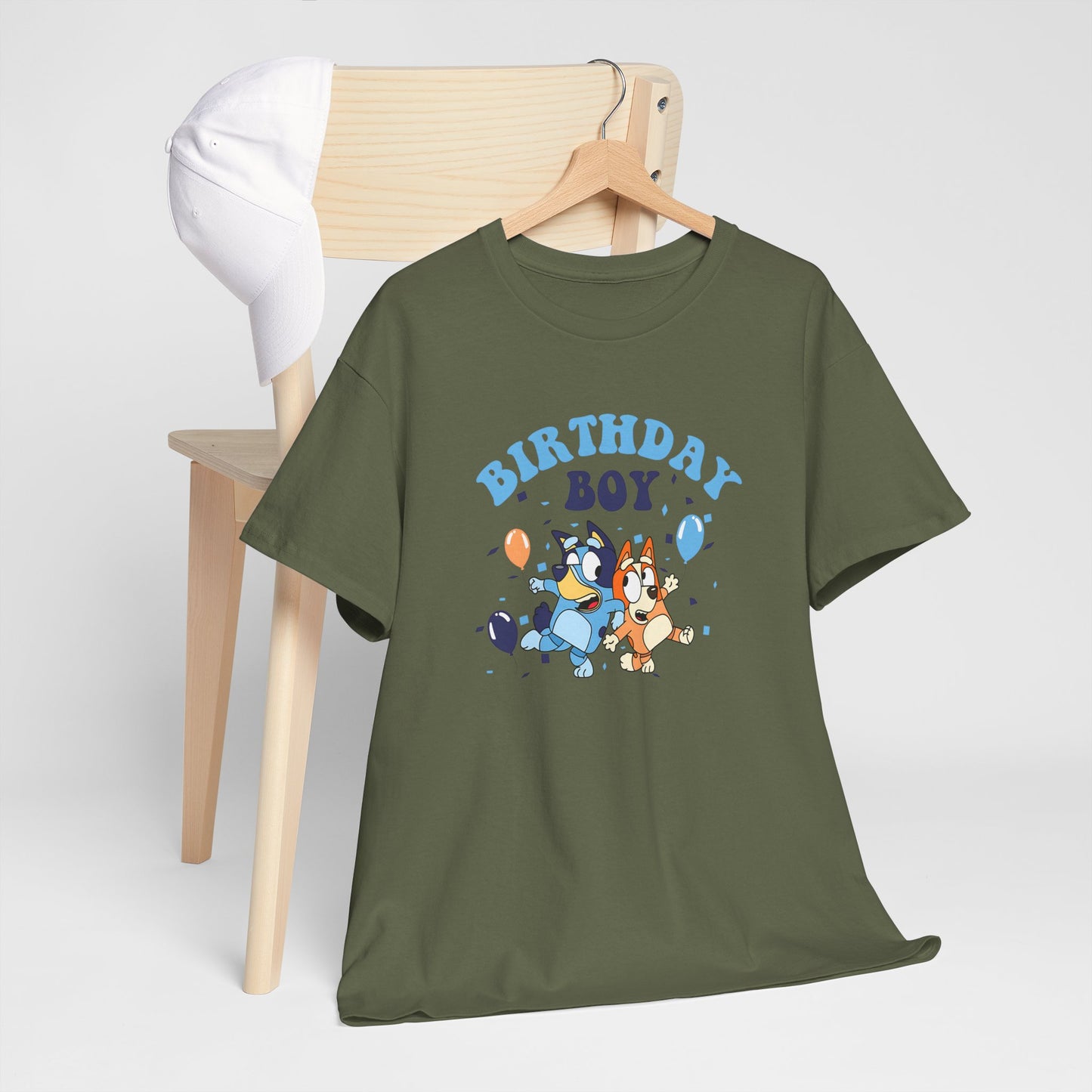 Princess Grace  Bluey  Birthday Boy Unisex Heavy Cotton Tee  Fun Celebration Shirt for Kids