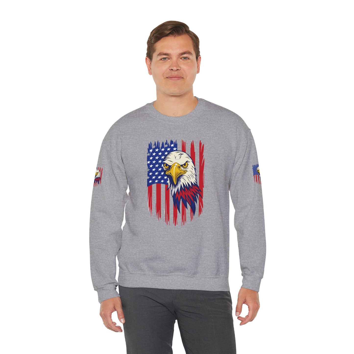 Princess Grace Patriotic Eagle Crewneck Sweatshirt Unisex Heavy Blend