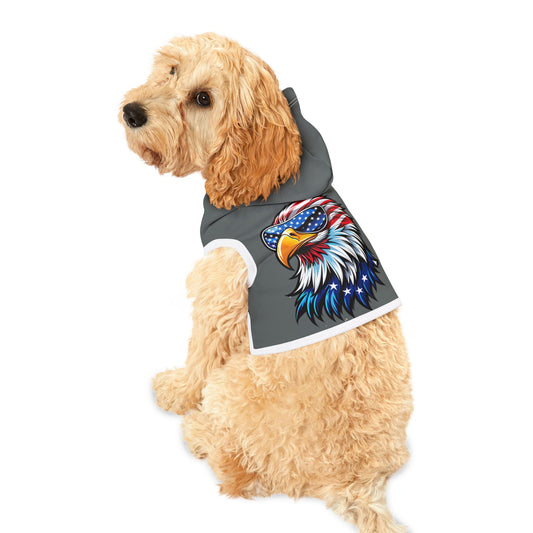 Princess Grace  Patriotic Eagle Pet Hoodie with Fun Design