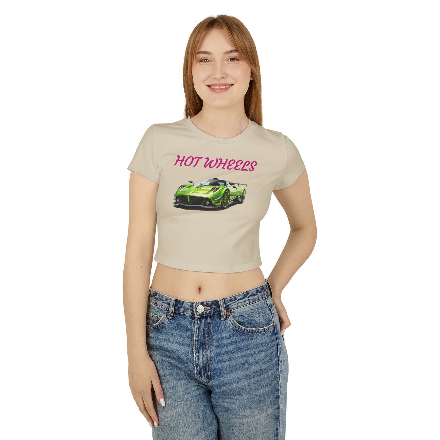 Princess Grace Hot Wheels Women's Baby Tee Sporty Graphic Tee for Car Enthusiasts