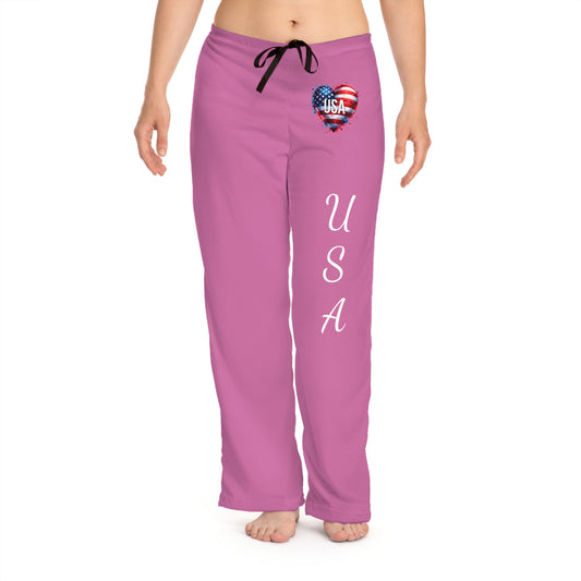 Princess Grace  USA Heart Pajama Pants  Perfect for Fourth of July and Cozy Nights