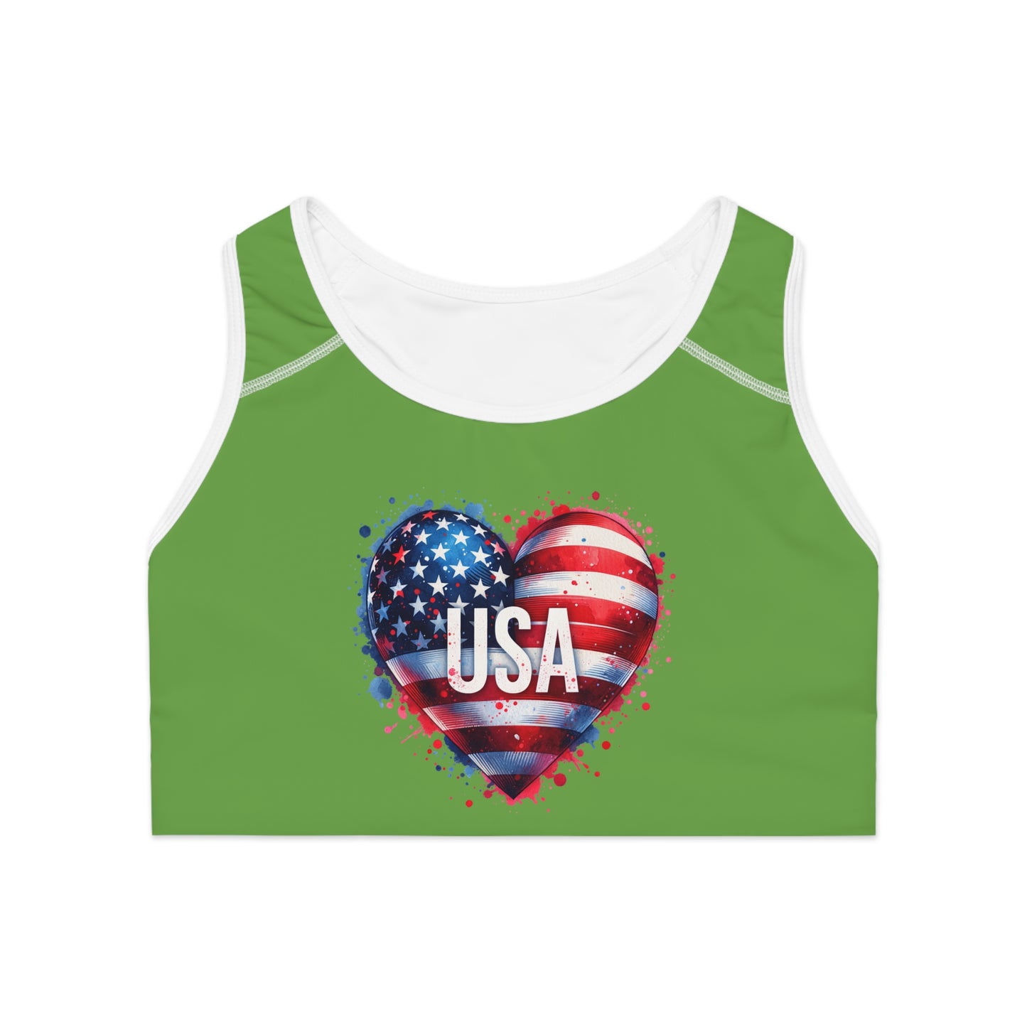 Princess Grace  Patriotic USA Sports Bra for Active Women