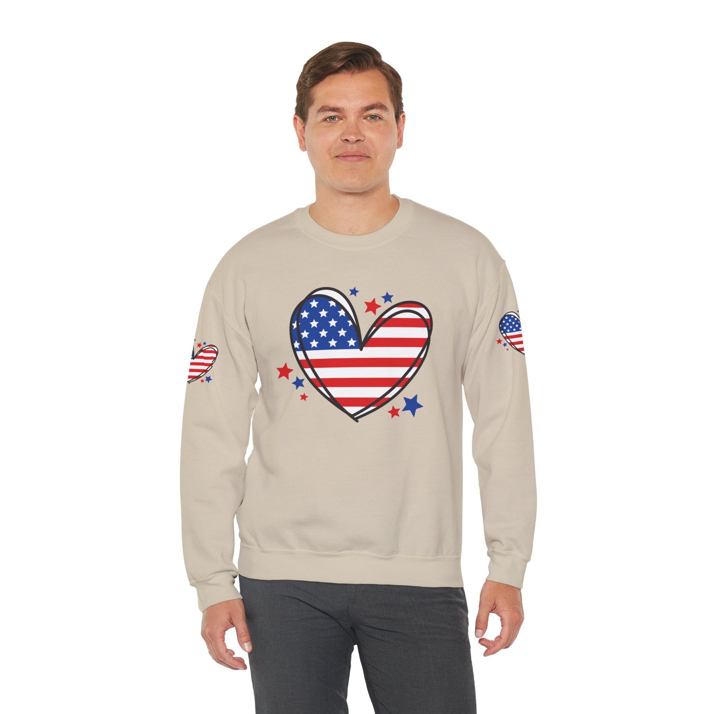 Princess Grace  Patriotic Heart Crewneck Sweatshirt