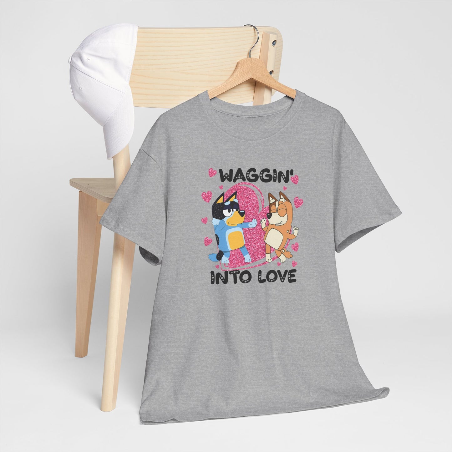 Princess Grace  Bluey  Waggin' Into Love Unisex Heavy Cotton Tee  Cute Pet Themed Shirt for Animal Lovers