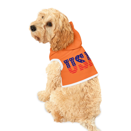 Princess Grace  USA Flag Pet Hoodie Stylish & Cozy Apparel for Dogs