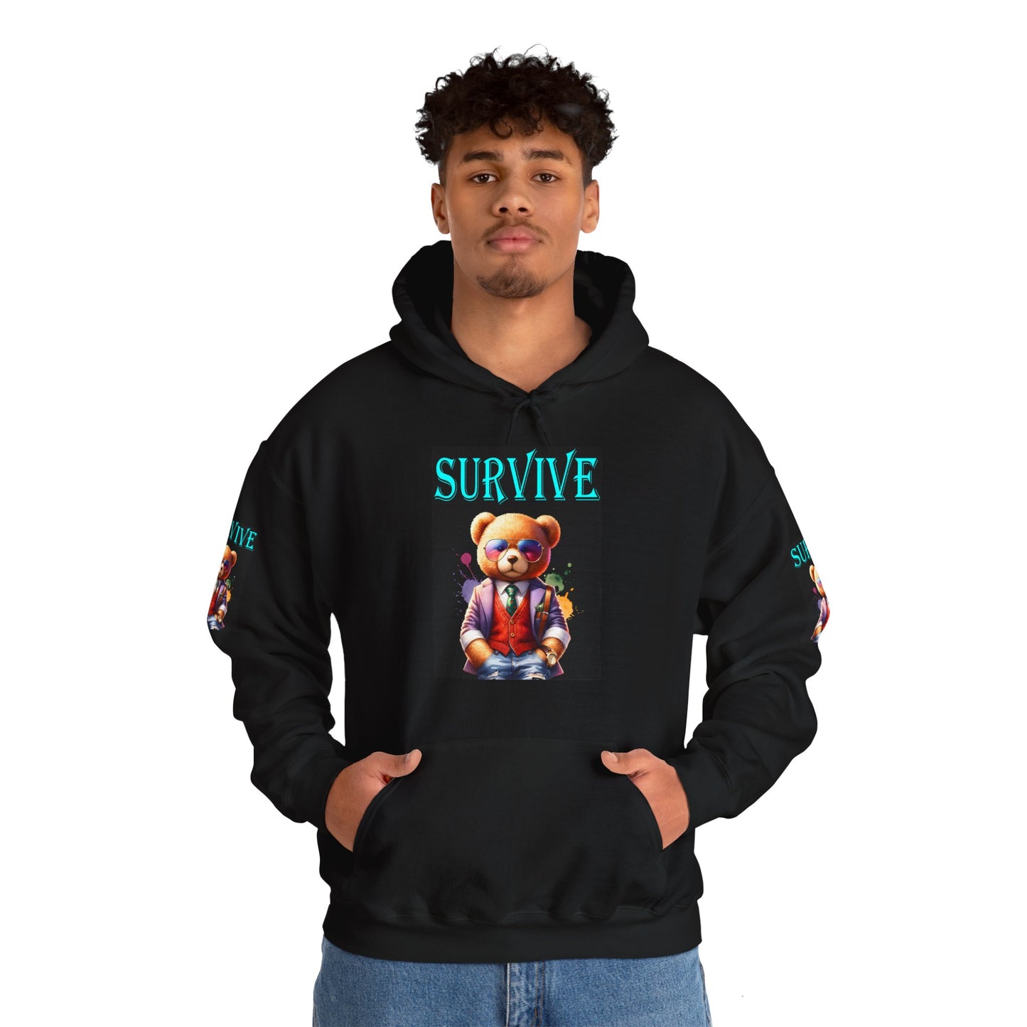 Princess Grace Survive Bear Unisex Heavy Blend Hooded Sweatshirt Fun and Cozy Streetwear for All Occasions