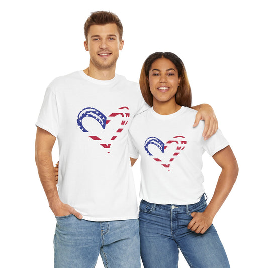 Princess Grace  Patriotic Heart Unisex Heavy Cotton Tee