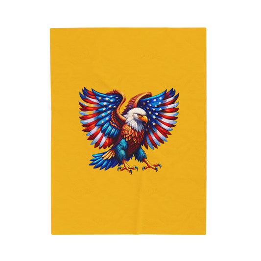 Princess Grace  Patriotic Eagle Velveteen Plush Blanket  Soft Throw for Home Decor & Celebrations
