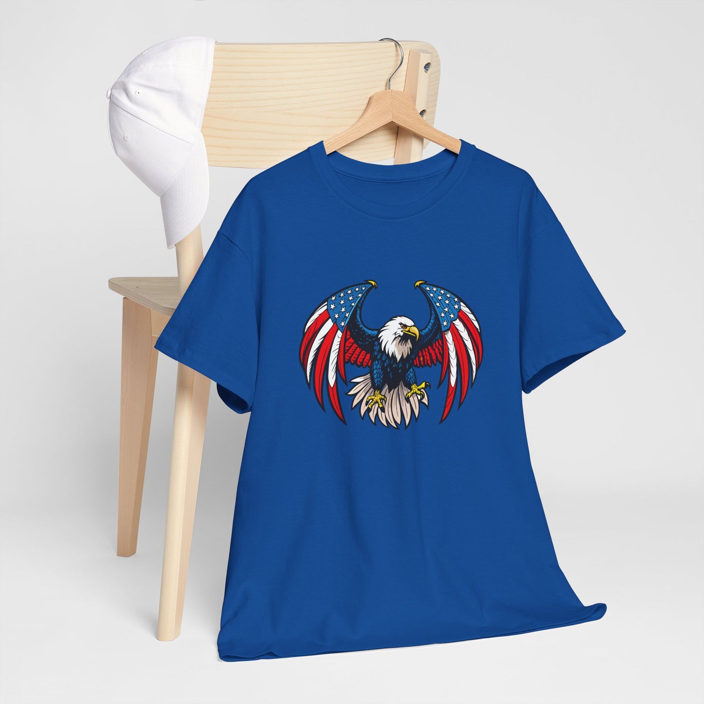 Princess Grace  Patriotic Eagle Unisex Heavy Cotton Tee 4th of July Graphic T-Shirt