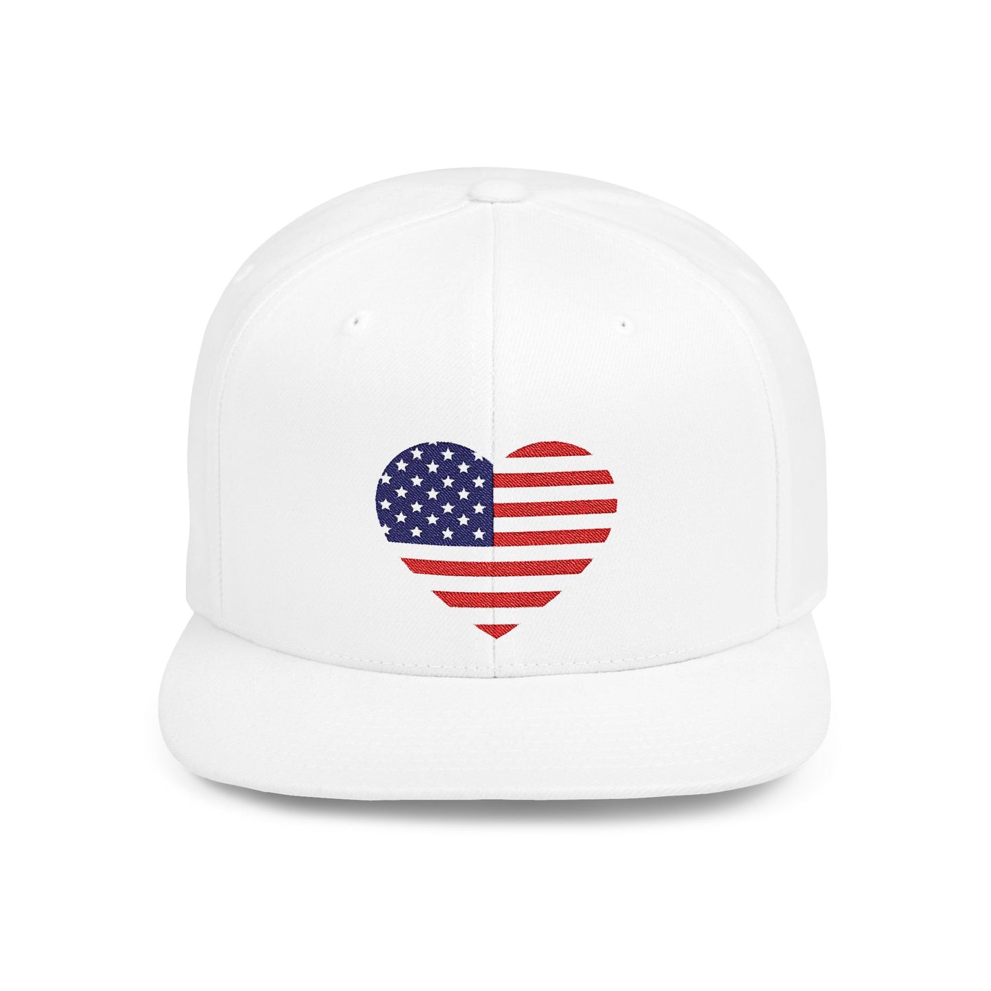 Princess Grace Patriotic Heart Flat Bill Snapback Cap