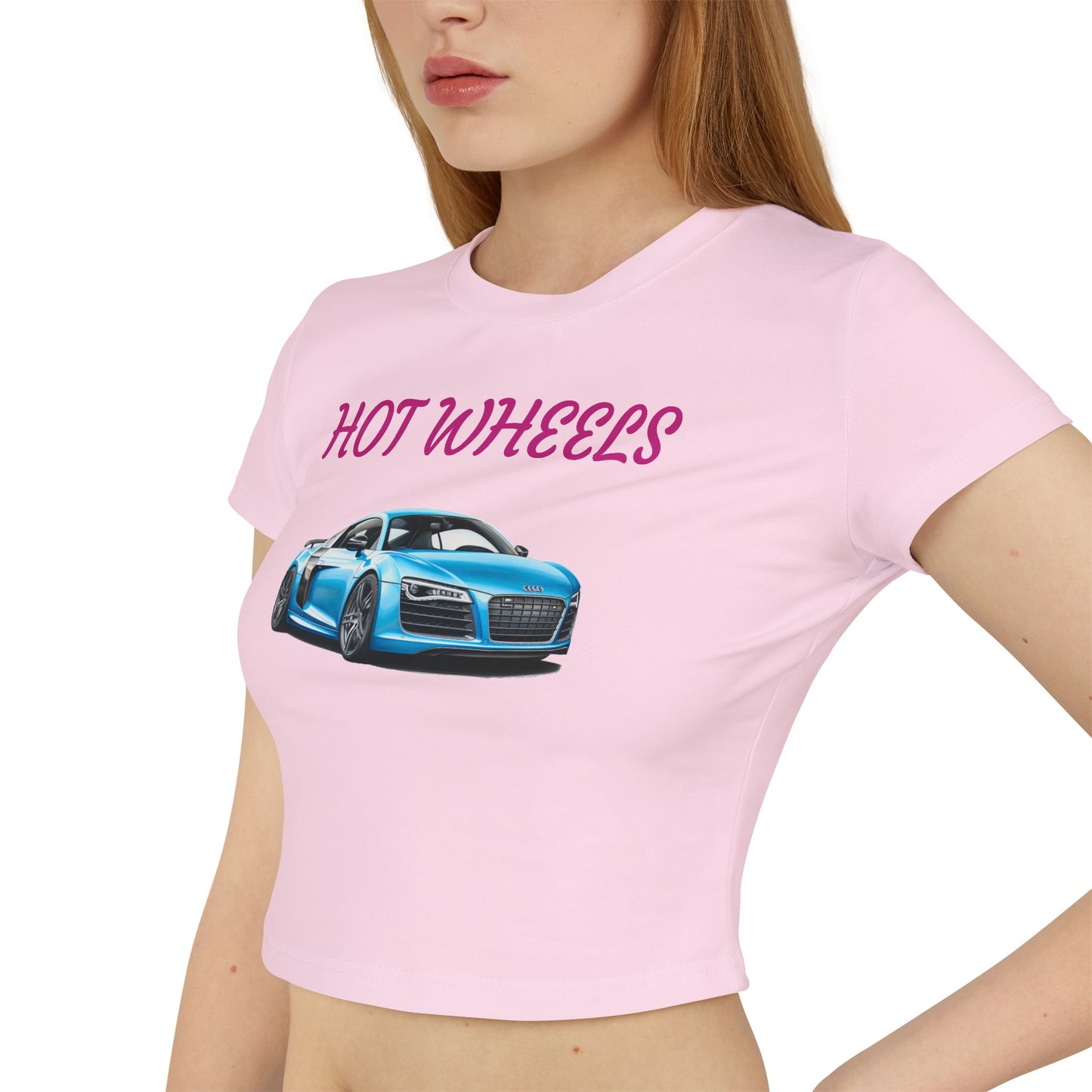 Princess Grace  Women's Baby Tee Hot Wheels Graphic Car Shirt for Car Enthusiasts